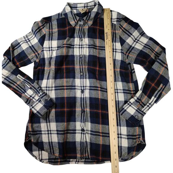 Woolrich Men's Navy Plaid Cotton Button Down Long Sleeve Button Up Size M - Picture 2 of 6